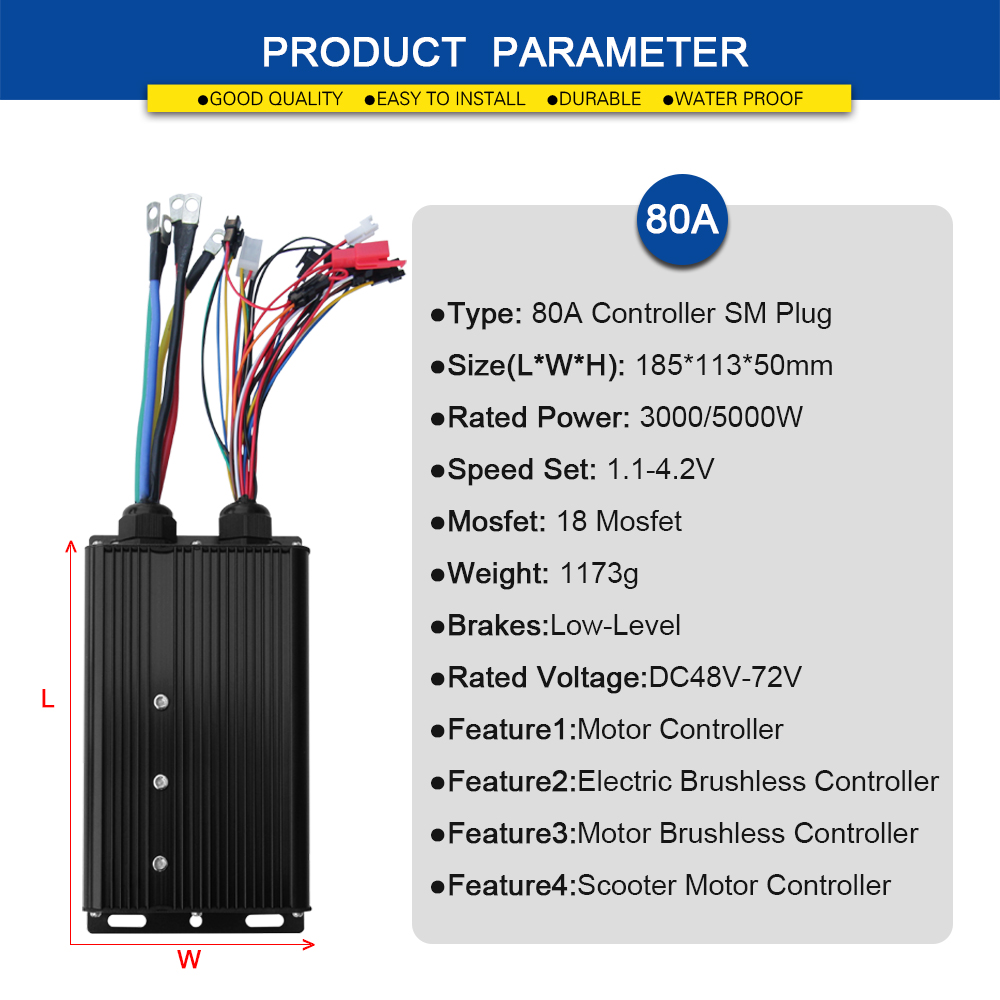 Sine Wave Controller 48V 72V 80A - Controller a Onda Sinusoidale per E-bike
