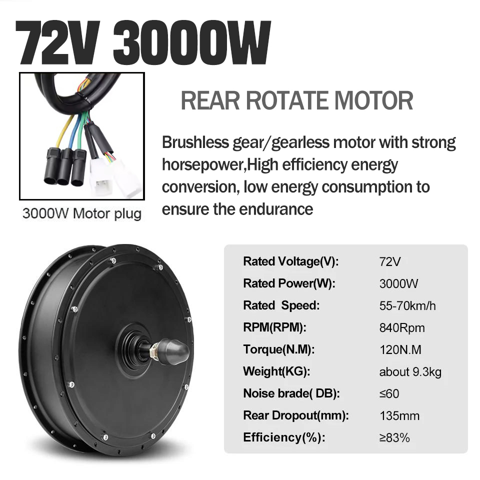 Nuovo Kit di Conversione Ebike - 72V 5000W Hub Motor Kit recensione e prezzo
