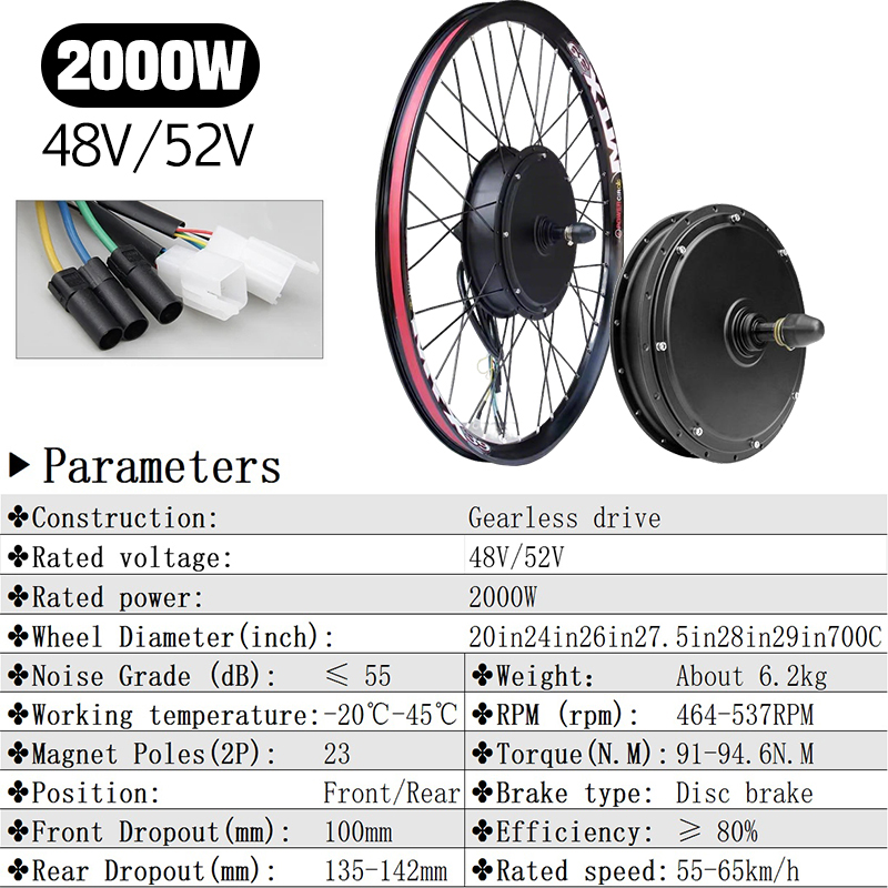Kit di conversione E-Bike 72V  - 72V 5000W Hub Motor Kit recensione e prezzo